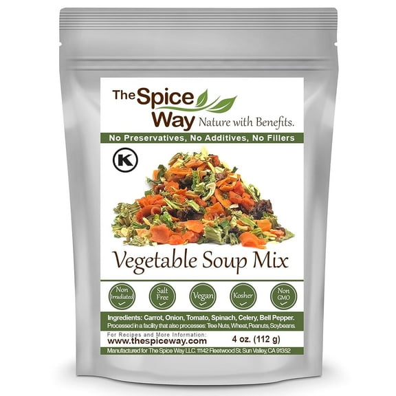 The Spice Way - Vegetable Soup Mix - Dried Vegetables for All Kind of Soups, American and European Cuisines- 4 oz.