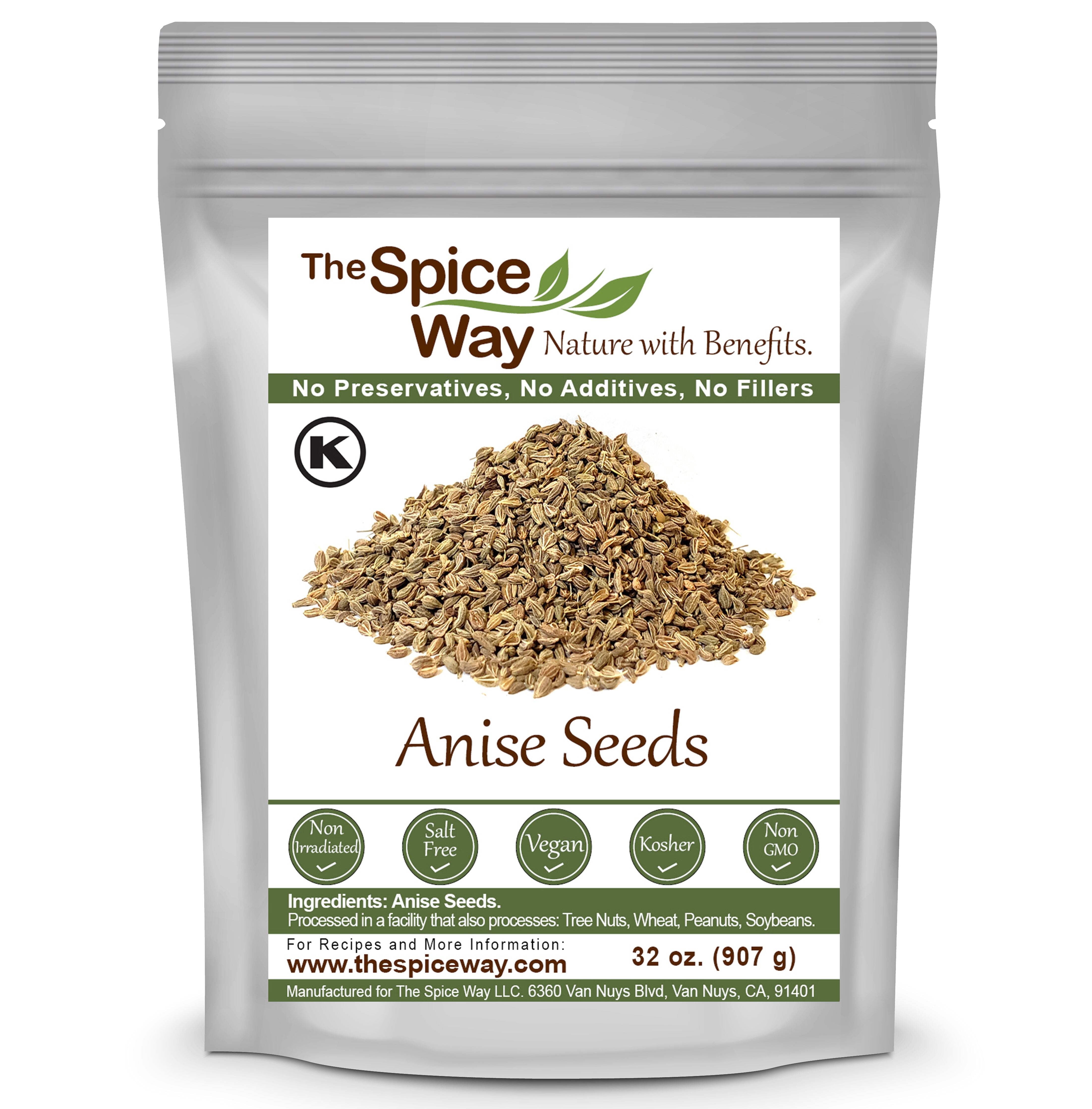 The Spice Way Whole Anise Seed – Whole Spice – 100% Natural - Resealable Pouch – 32 oz.