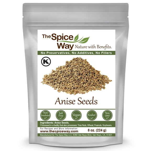 The Spice Way Whole Anise Seed Whole Spice 100% Natural - Resealable Pouch 8 oz.