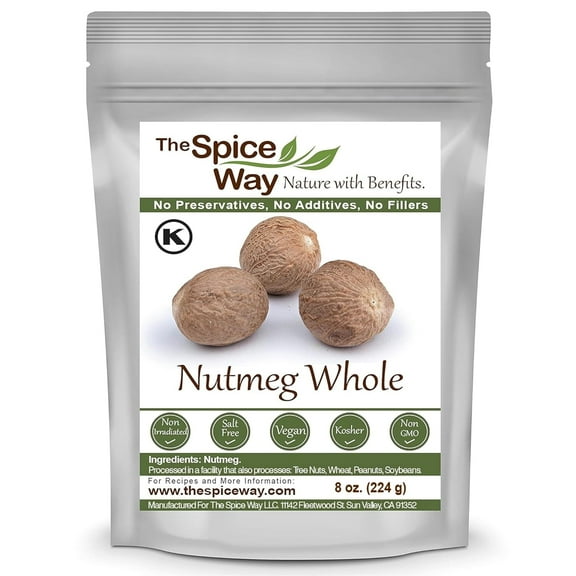 The Spice Way Whole Nutmeg - Middle Eastern, and Asian Spice Blend, All Natural - 8oz