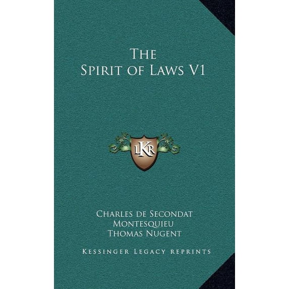 The Spirit of Laws V1 (Hardcover)