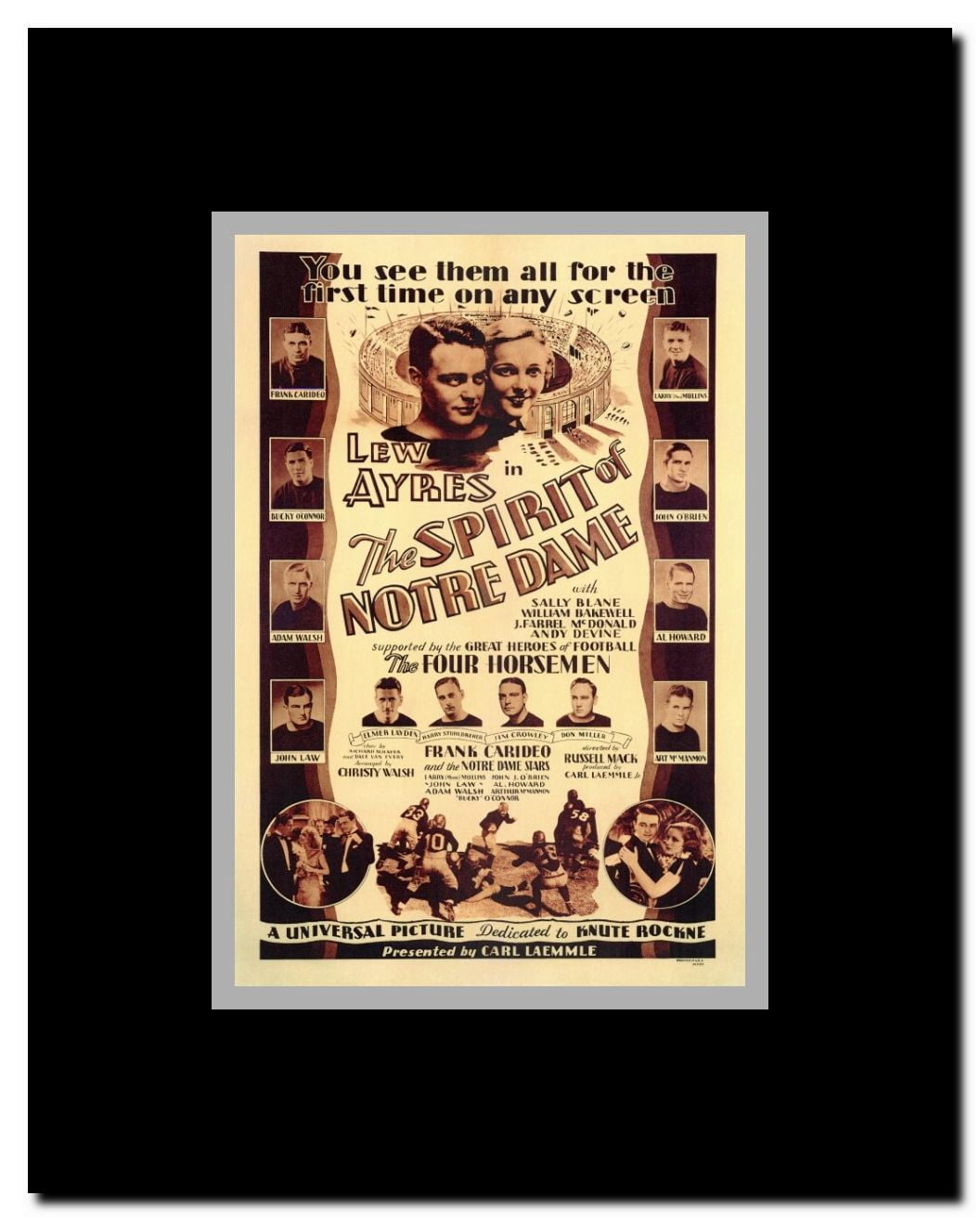 The Spirit of Notre Dame Framed Movie Poster