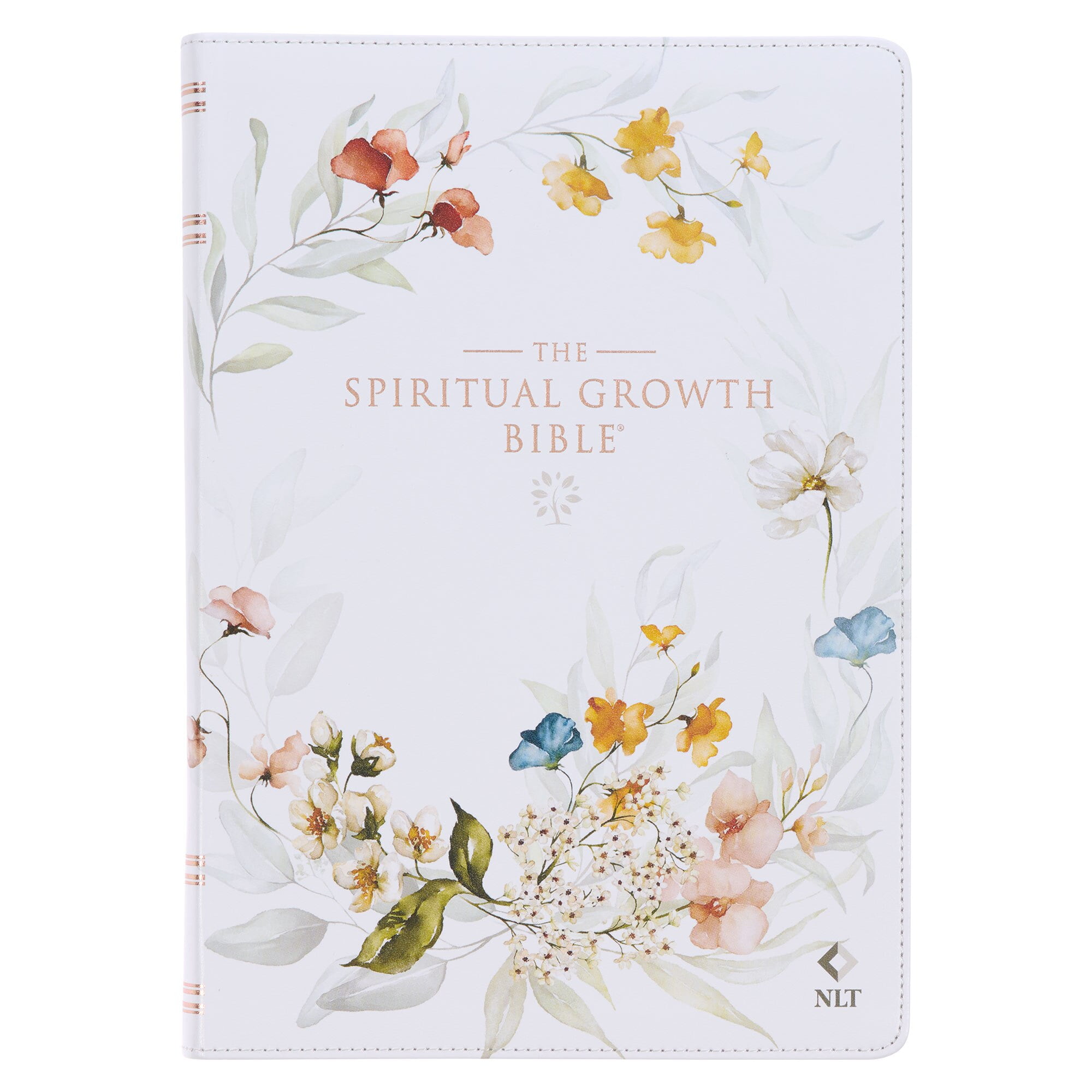 Cream Floral Faux Leather Spiritual Growth Bible
