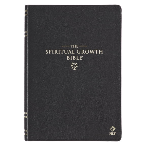 The Spiritual Growth Bible, Study Bible, NLT - New Living Translation Holy Bible, Premium Full Grain Leather, Black