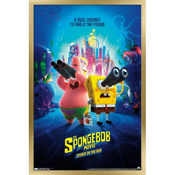 The SpongeBob MoVie: Sponge On The Run - Key Art Wall Poster, 22.375" x 34", Framed