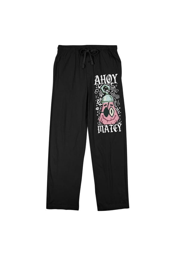 The SpongeBob Movie: Search For SquarePants Ahoy, Matey Patrick Men’s Black Sleep Pajama Pants-Small