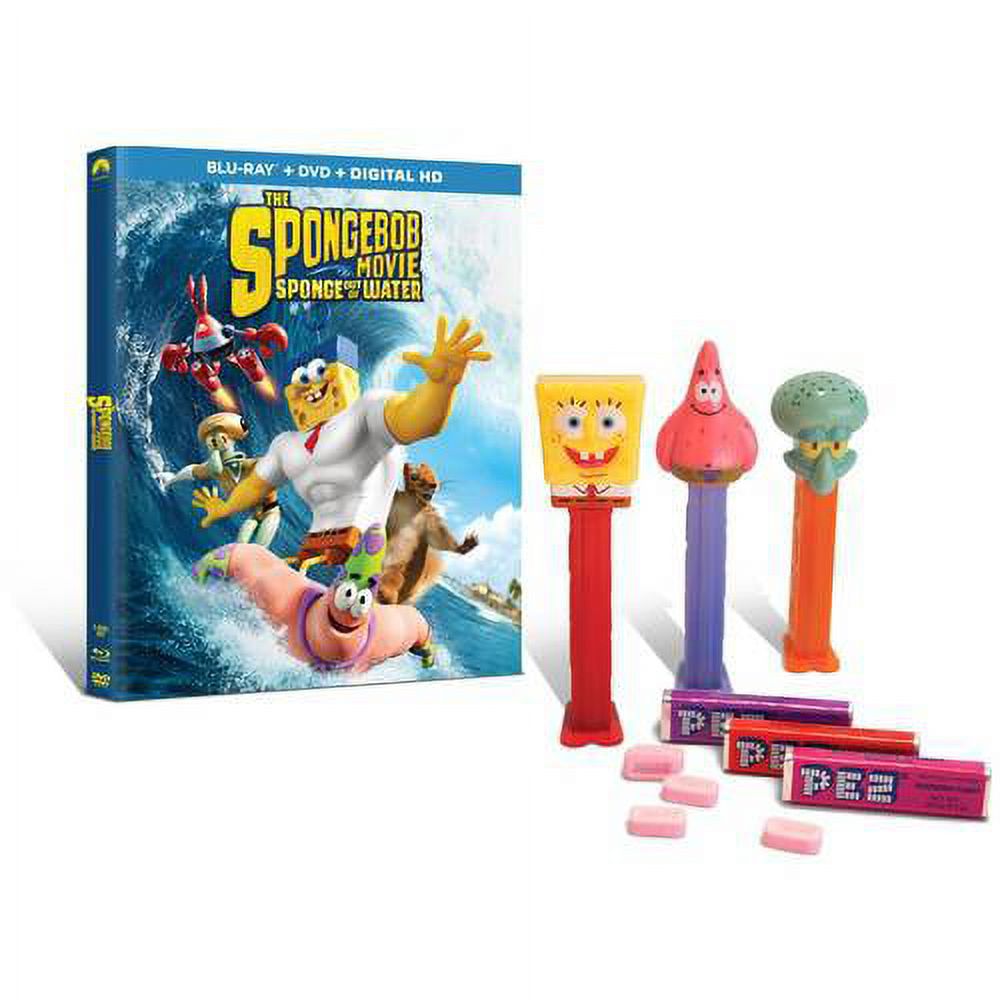 The SpongeBob Movie: Sponge Out Of Water (Walmart Exclusive) (Blu-ray + DVD + Digital HD + SpongeBob Pez Dispensers) - image 1 of 1