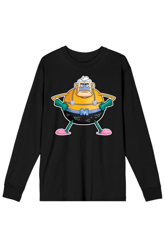 The SpongeBob SquarePants Black Mermaid Man Long Sleeve Mens Tee- L