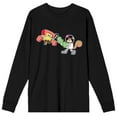 thumbnail image 1 of The SpongeBob SquarePants Fighting with Sandy Mens Long Sleeve Tee-XS, 1 of 3