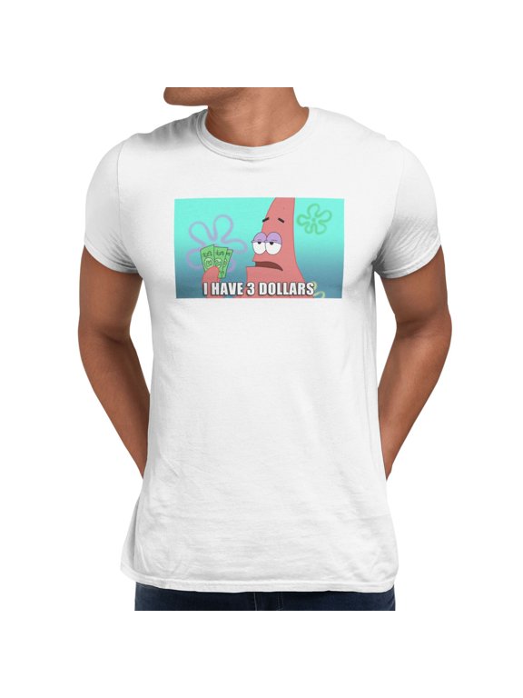 The SpongeBob SquarePants Patrick 3 Dollar Meme Men's T Shirt (White, S-XXXL)