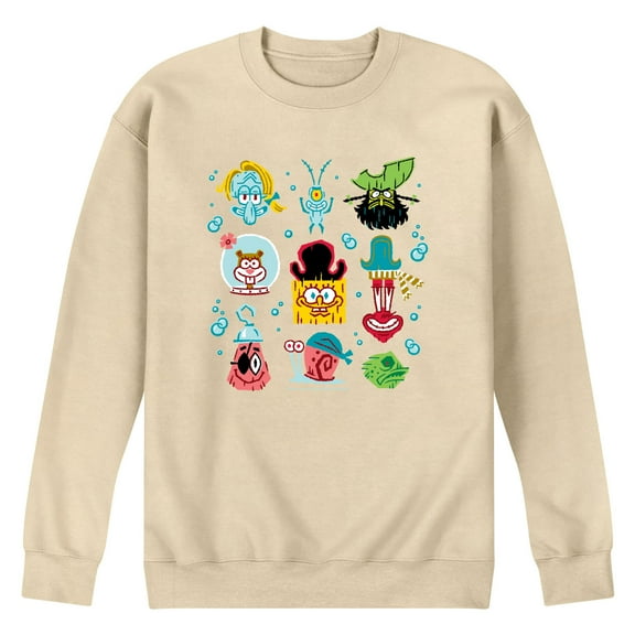 The Spongebob Movie: Search For Squarepants - Grid - Men's Long Sleeve Crew Fleece Sweatshirt