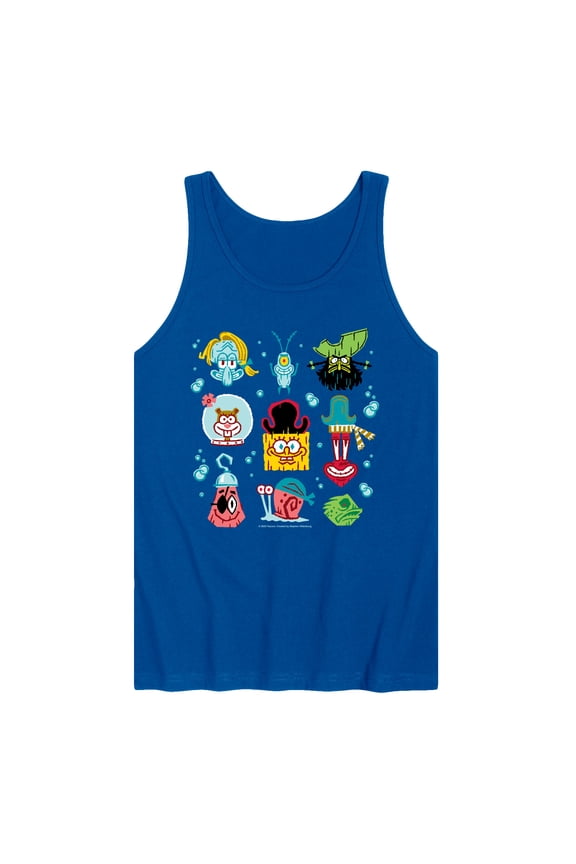 The Spongebob Movie: Search For Squarepants - Grid - Men's Sleeveless Graphic Tank