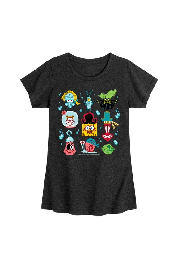 The Spongebob Movie: Search For Squarepants - Grid - Youth Girls Short Sleeve T-Shirt