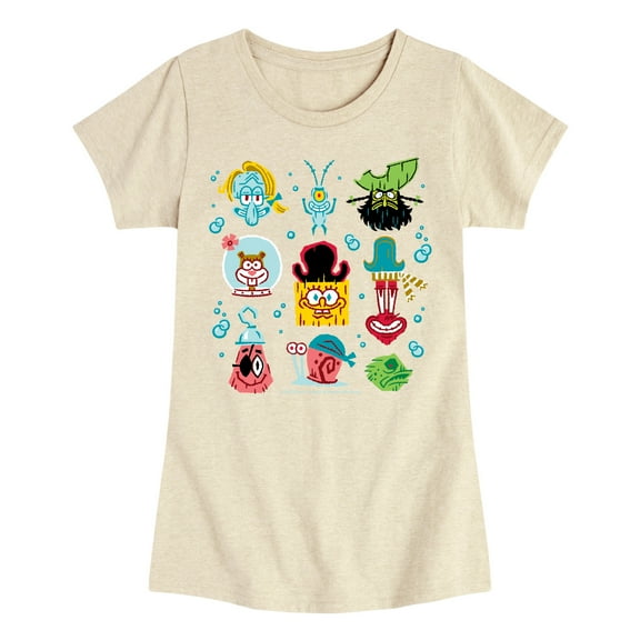 The Spongebob Movie: Search For Squarepants - Grid - Youth Girls Short Sleeve T-Shirt