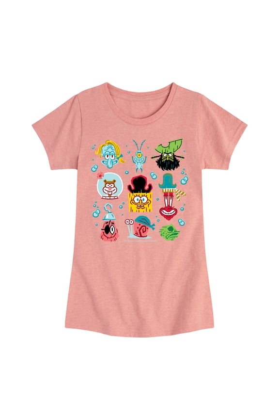 The Spongebob Movie: Search For Squarepants - Grid - Youth Girls Short Sleeve T-Shirt