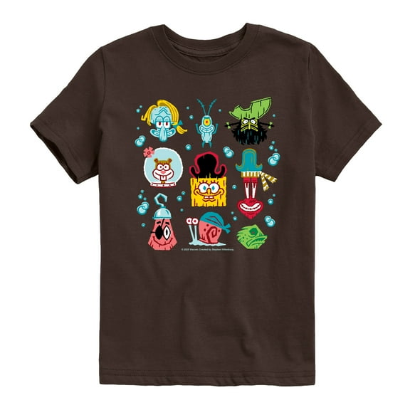 The Spongebob Movie: Search For Squarepants - Grid - Youth Short Sleeve Graphic T-Shirt