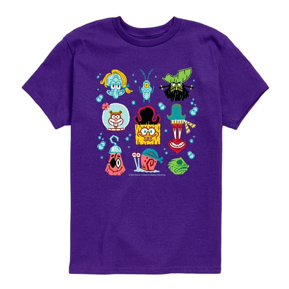 The Spongebob Movie: Search For Squarepants - Grid - Youth Short Sleeve Graphic T-Shirt