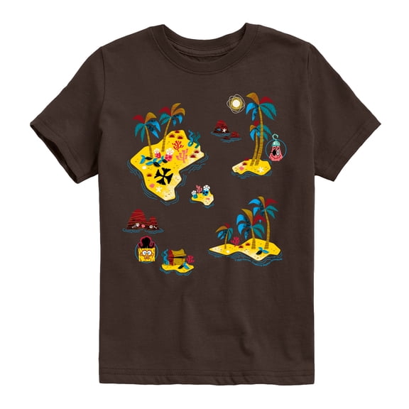 The Spongebob Movie: Search For Squarepants - Pirate Map Oversized - Youth Short Sleeve Graphic T-Shirt