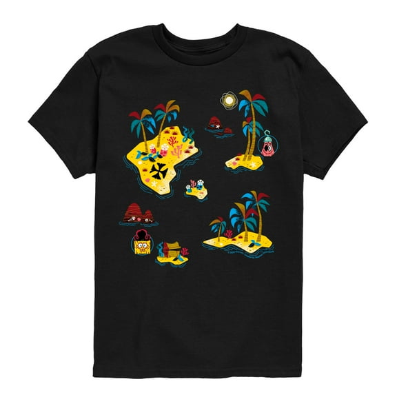 The Spongebob Movie: Search For Squarepants - Pirate Map Oversized - Youth Short Sleeve Graphic T-Shirt