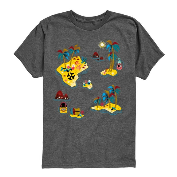 The Spongebob Movie: Search For Squarepants - Pirate Map Oversized - Youth Short Sleeve Graphic T-Shirt
