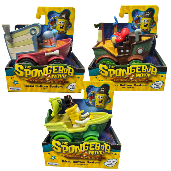The Spongebob Movie Search for Squarepants Bikini Bottom Boaters - Set of 3 (Spongebob, Mr Krabs, Gary)