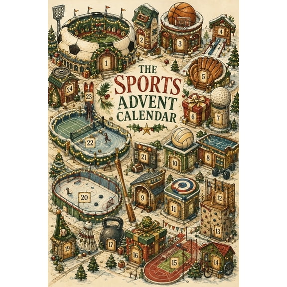 The Sports Advent Calendar: 24 Days of Fun Facts About Football, Basketball, Soccer, Hockey, Golf, Baseball,, and More!, (Paperback)