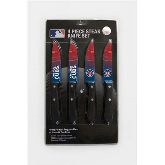 The Sports Vault - NFL 4-Piece Stainless Steak Knife Set, Chicago Cubs