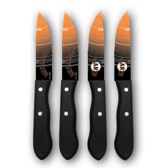 The Sports Vault - NFL 4-Piece Stainless Steak Knife Set, San Francisco Giants