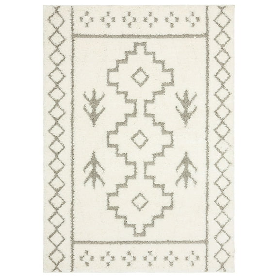 The Spruce Lawrence Ivan Area Rug, Ivory/Gray, 5'2"x7'2"