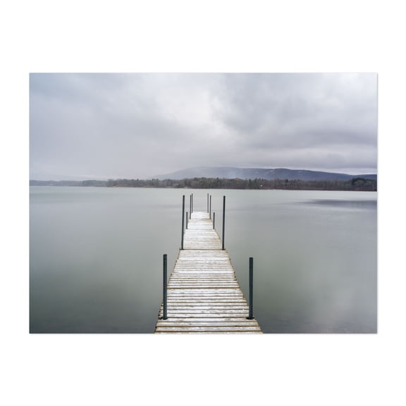 The Squall - Photography Lake Winter Scenic Nature Water Foggy Unframed Wall Art Print 6 x 8 inches