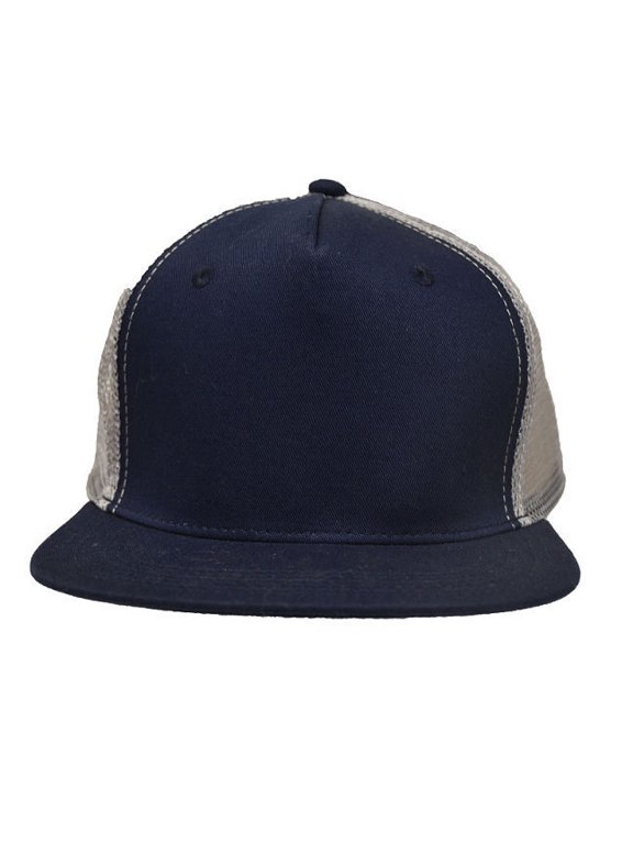 Mens Trucker Long Haul Cap Mesh Back in Navy - One Size