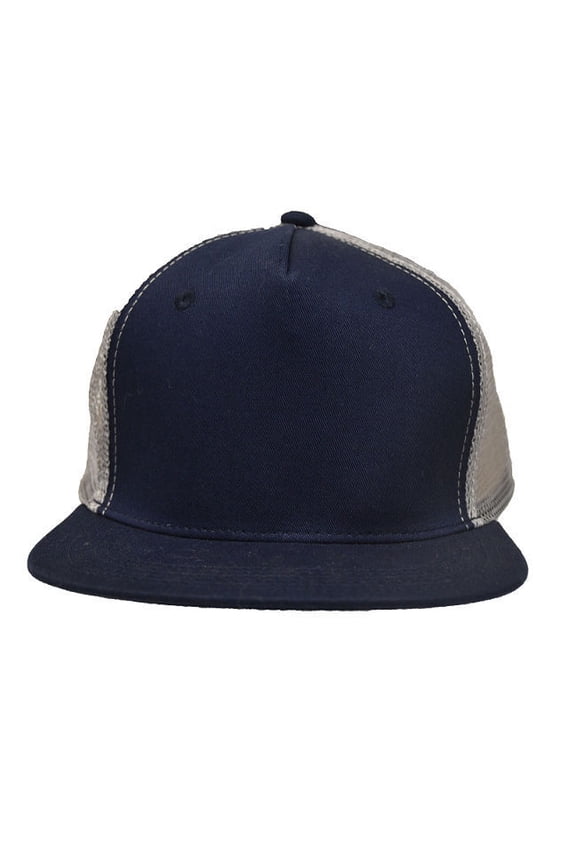 Mens Trucker Long Haul Cap Mesh Back in Navy - One Size