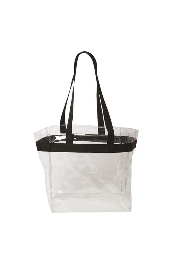The Stadium Clear Vinyl Tote - Clear / Black