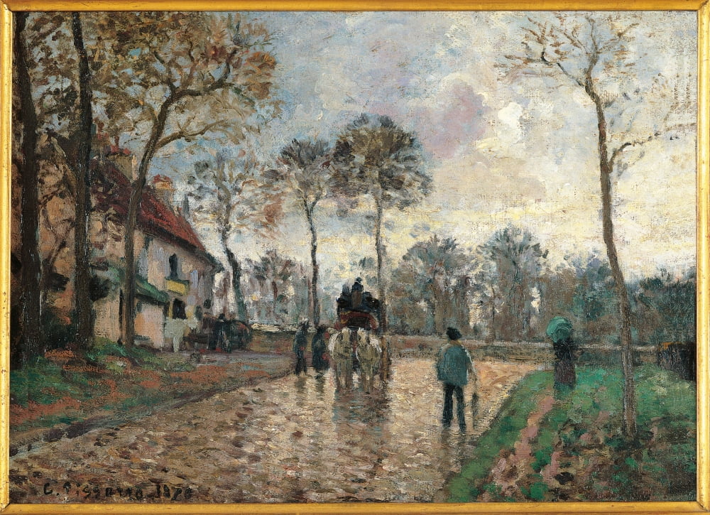 The Stagecoach At Louveciennes Canvas Art - (36 x 24)
