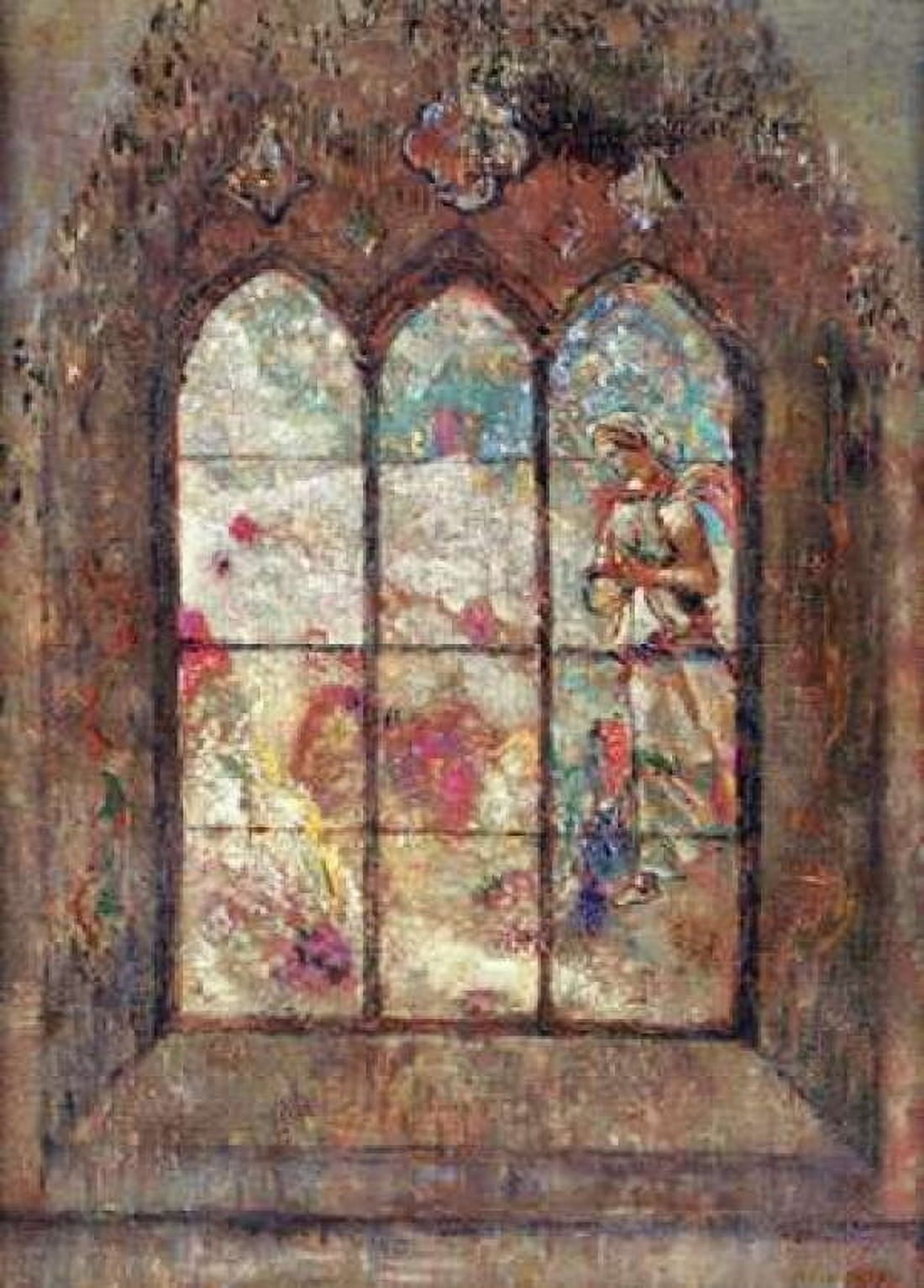 The Stained Glass Window Canvas Art - Odilion Redon (20 x 28)