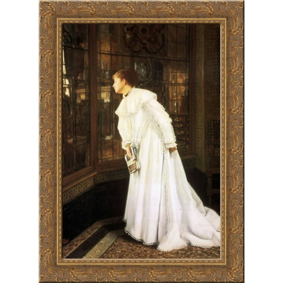 The Stairs 19x24 Gold Ornate Wood Framed Canvas Art by Tissot, James Jacques Joseph