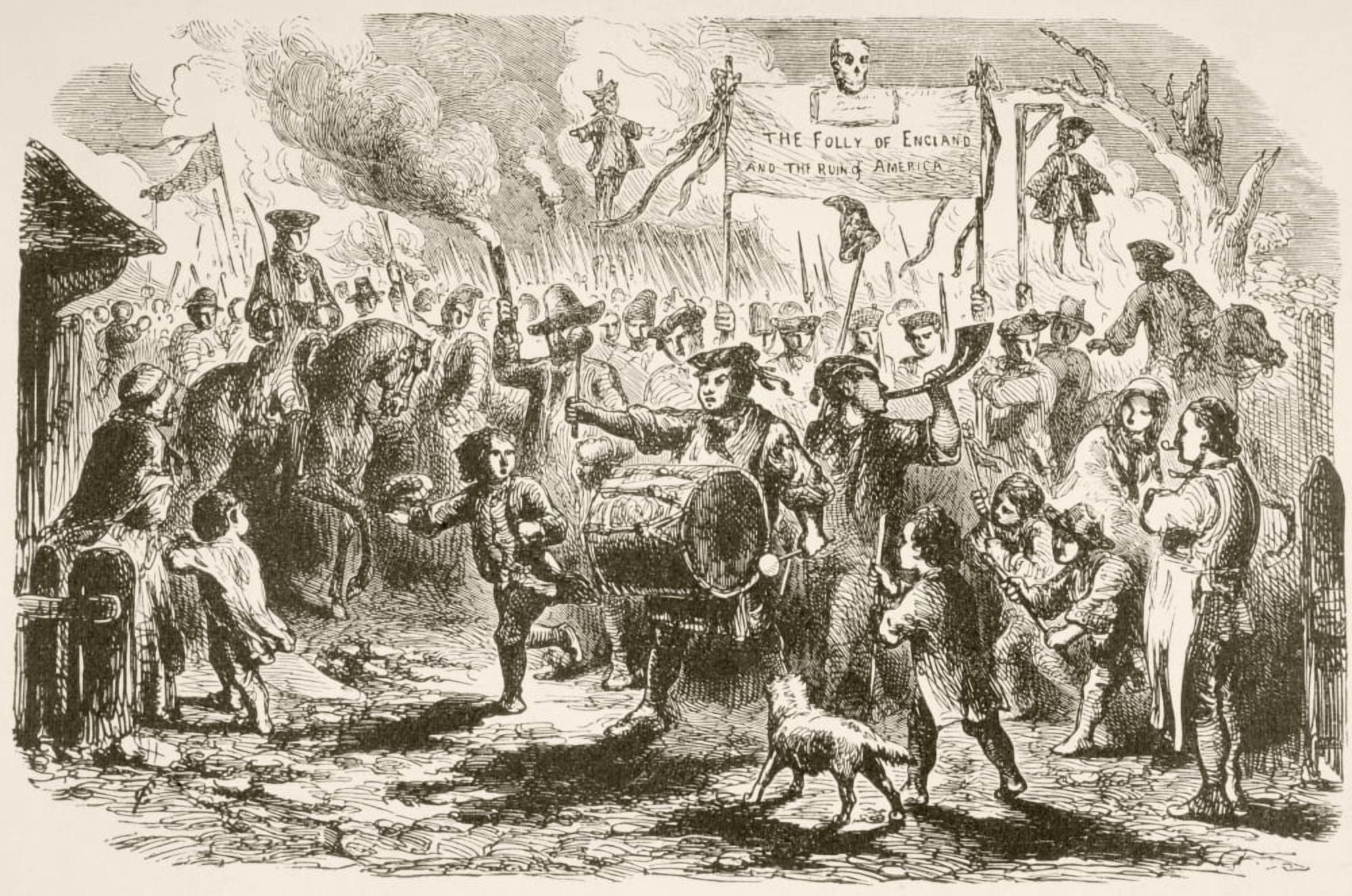 The Stamp Act Riots In New York 1765 From A 19Th Century Illustration Canvas Art - Ken Welsh Design Pics (36 x 22)
