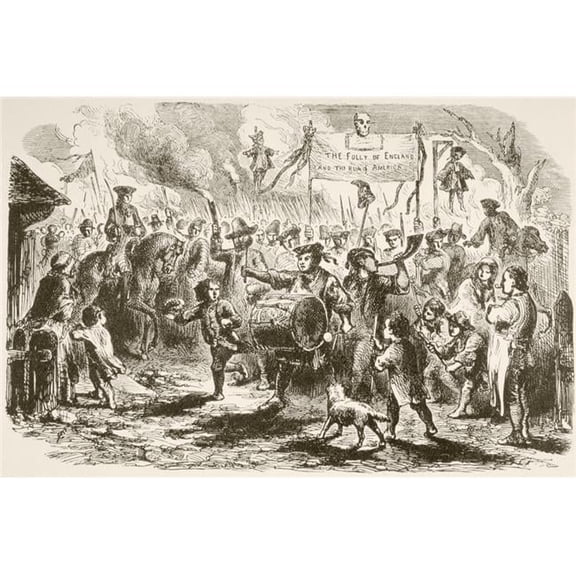 The Stamp Act Riots In New York, 1765 From A 19th Century Illustration Poster Print, 36 x 22 - Large