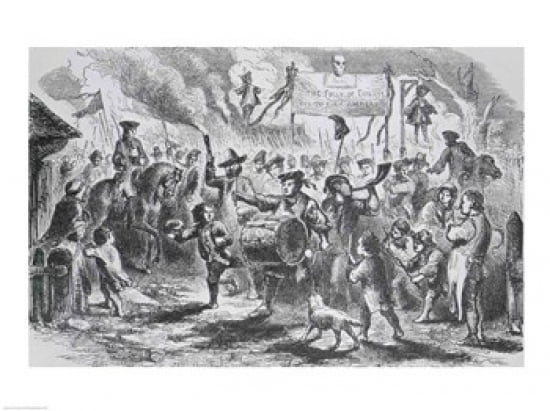 The Stamp Act Riots at Boston Canvas Art - (36 x 24)