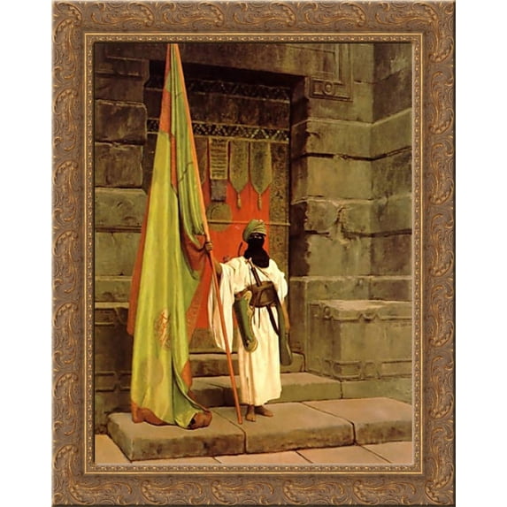 The Standard Bearer 20x23 Gold Ornate Wood Framed Canvas Art by Gerome, Jean Leon