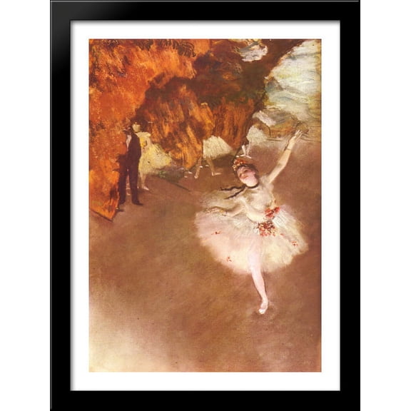 The Star (Dancer on Stage) 28x38 Large Black Wood Framed Print Art by Edgar Degas