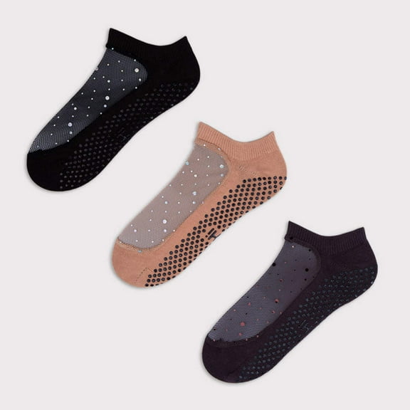 The Star Grip Sock Pack - 3 Pack Women's SHASHI Grip Socks Medium / Large for Pilates, Barre, Yoga