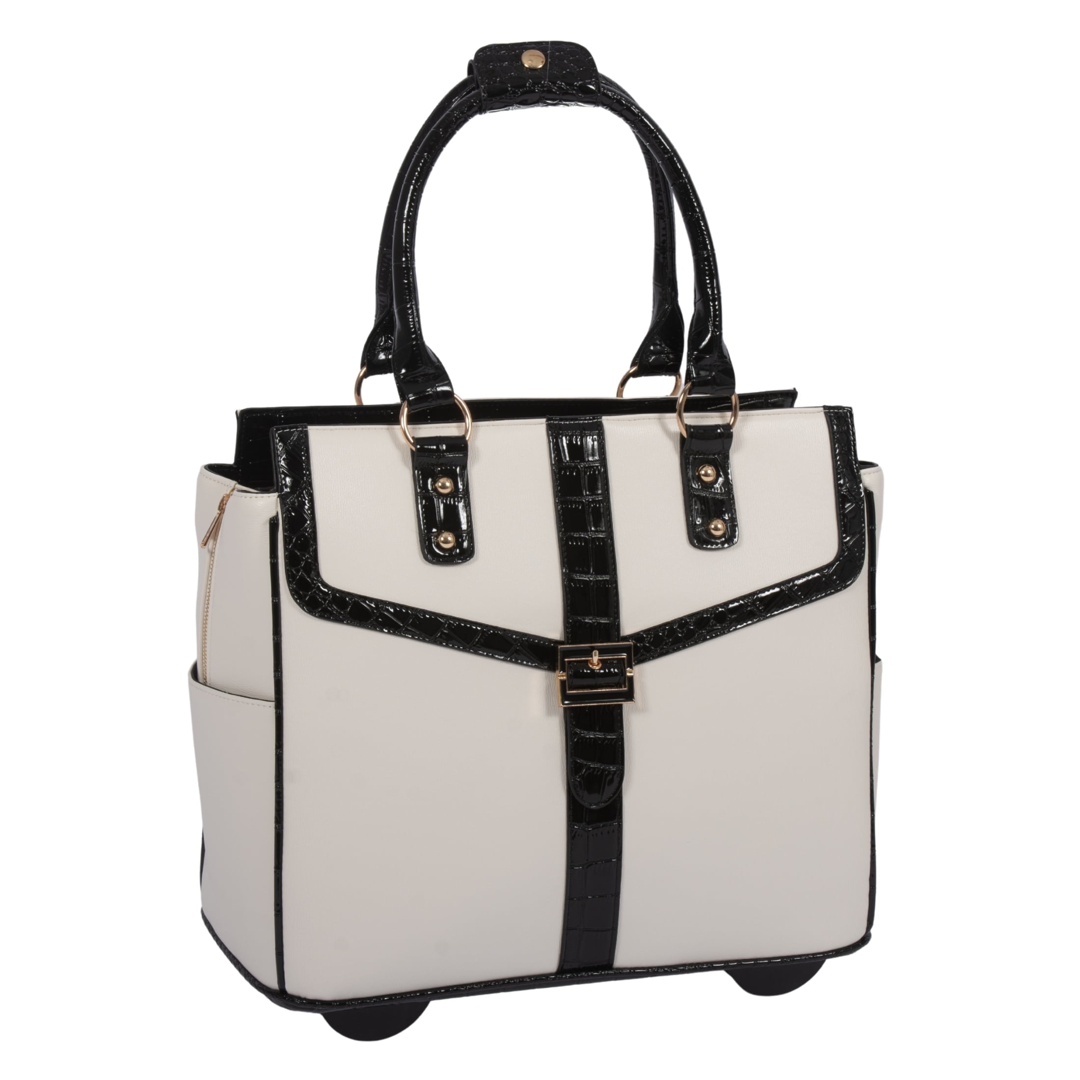 JKM & Company The Starlet Rolling Laptop Bag for Women | Designer Wheeled Briefcase | Fits 13-17" Laptops | Office Travel Computer Case