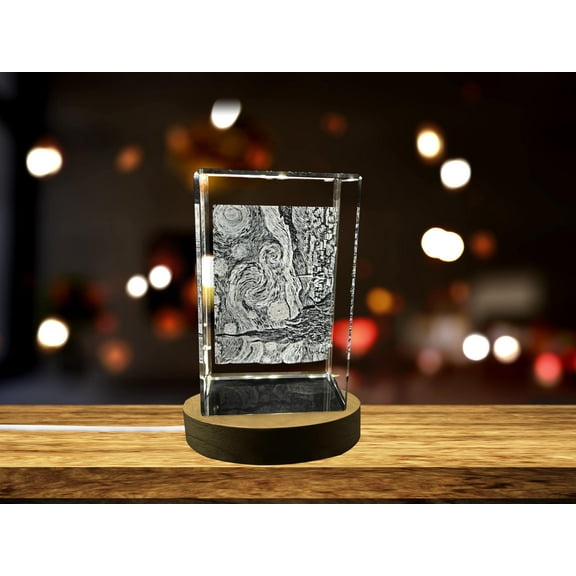 The Starry Night 3D Engraved Crystal Decor