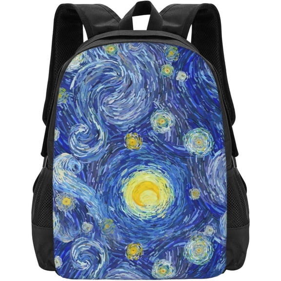 The Starry Night Backpack Fashion Daypack Lightweight Large Capacity Rucksack Schoolbag Unisex to Work, Travel ,Casual For Gift