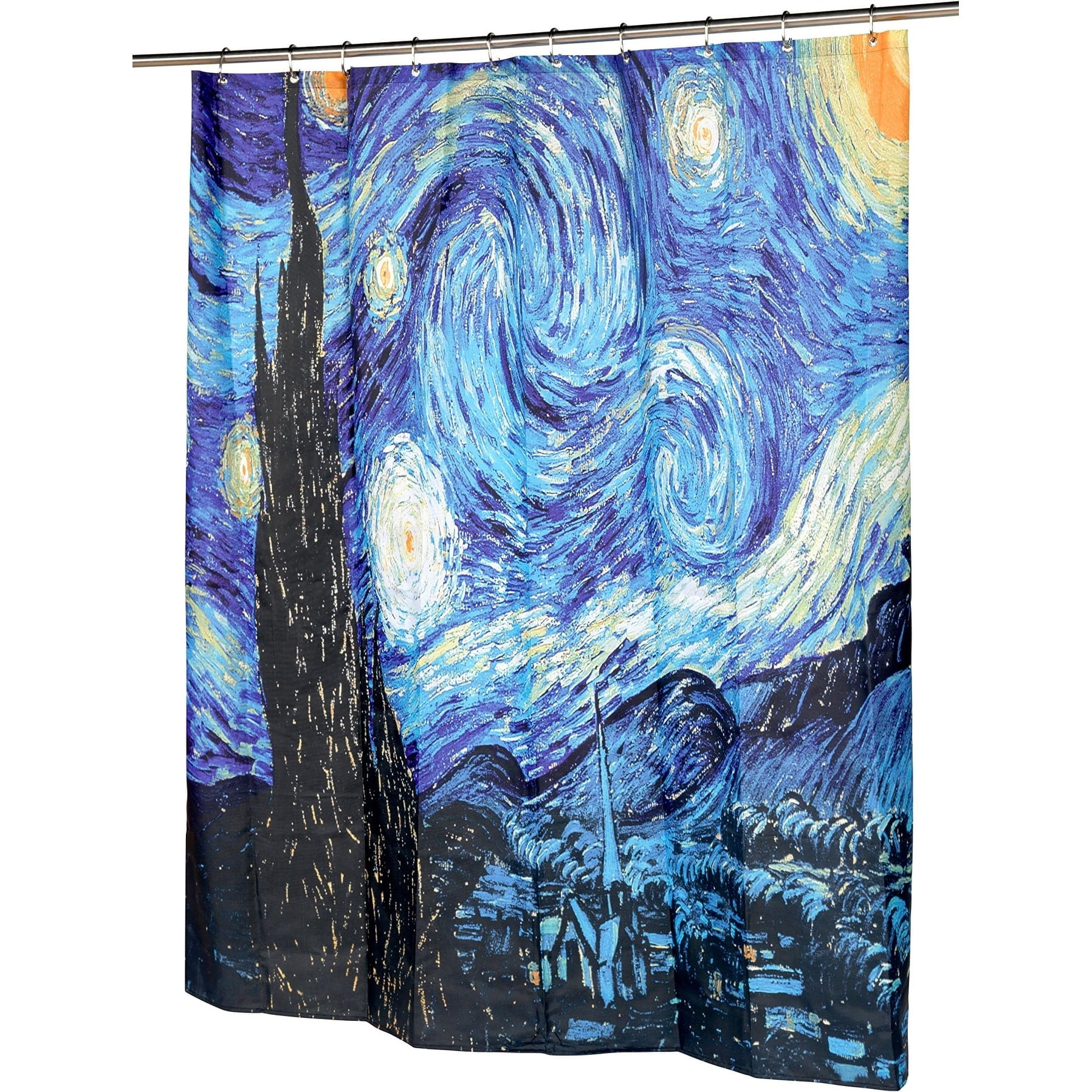 Vincent van Gogh Starry Night Fabric Shower Curtain, 72"L x 70"W