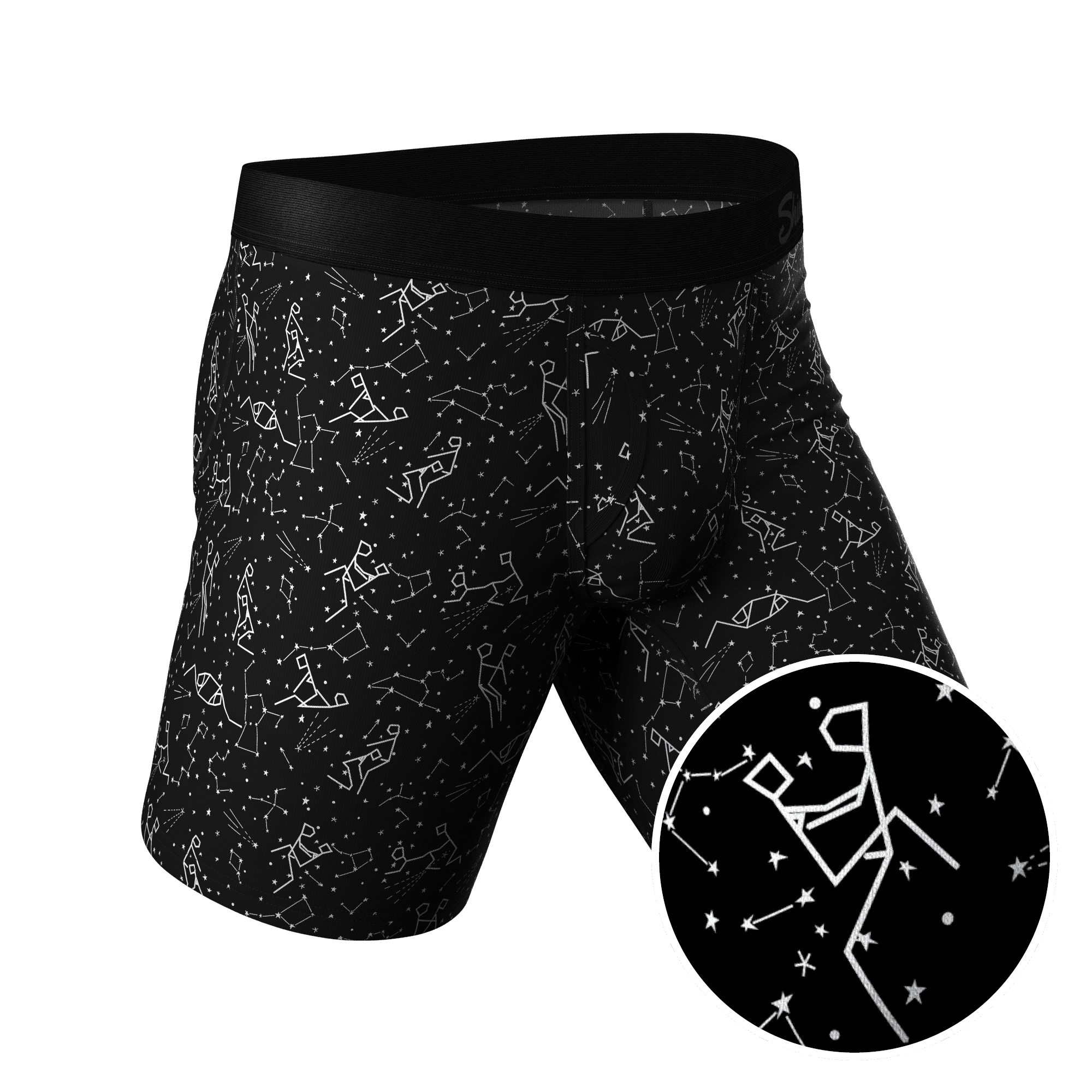 The Big Bang - Shinesty Glow In The Dark Constellation Long Leg Ball  Hammock Pouch Underwear With Fly Large