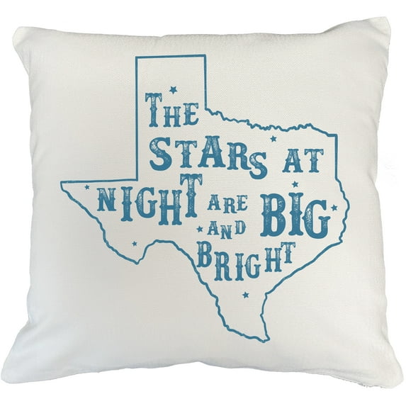 The Stars at Night Are Big and Bright with Texas State Map Art Merch Gift, White Pillow Case 20X20 IN