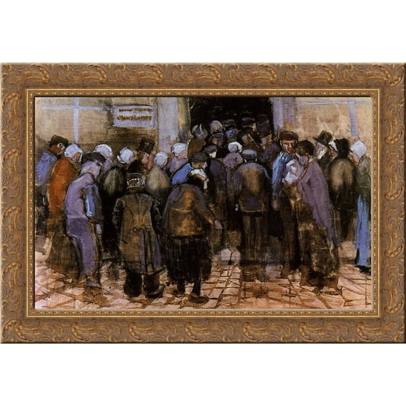 The State Lottery 24x18 Gold Ornate Wood Framed Canvas Art by Vincent van Gogh