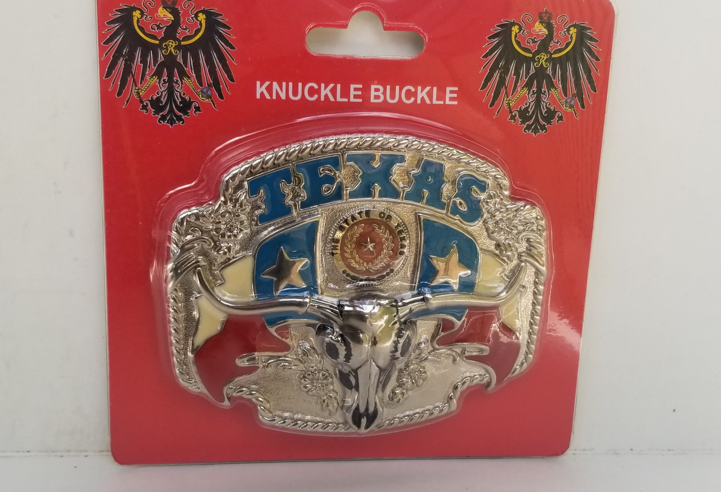 The State of Texas Seal Silver Gold Belt Buckle